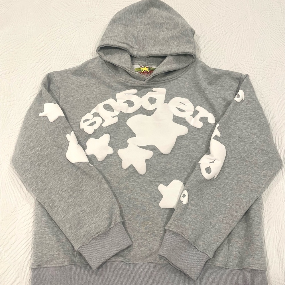 Gray Hoodie with White Star Graphics